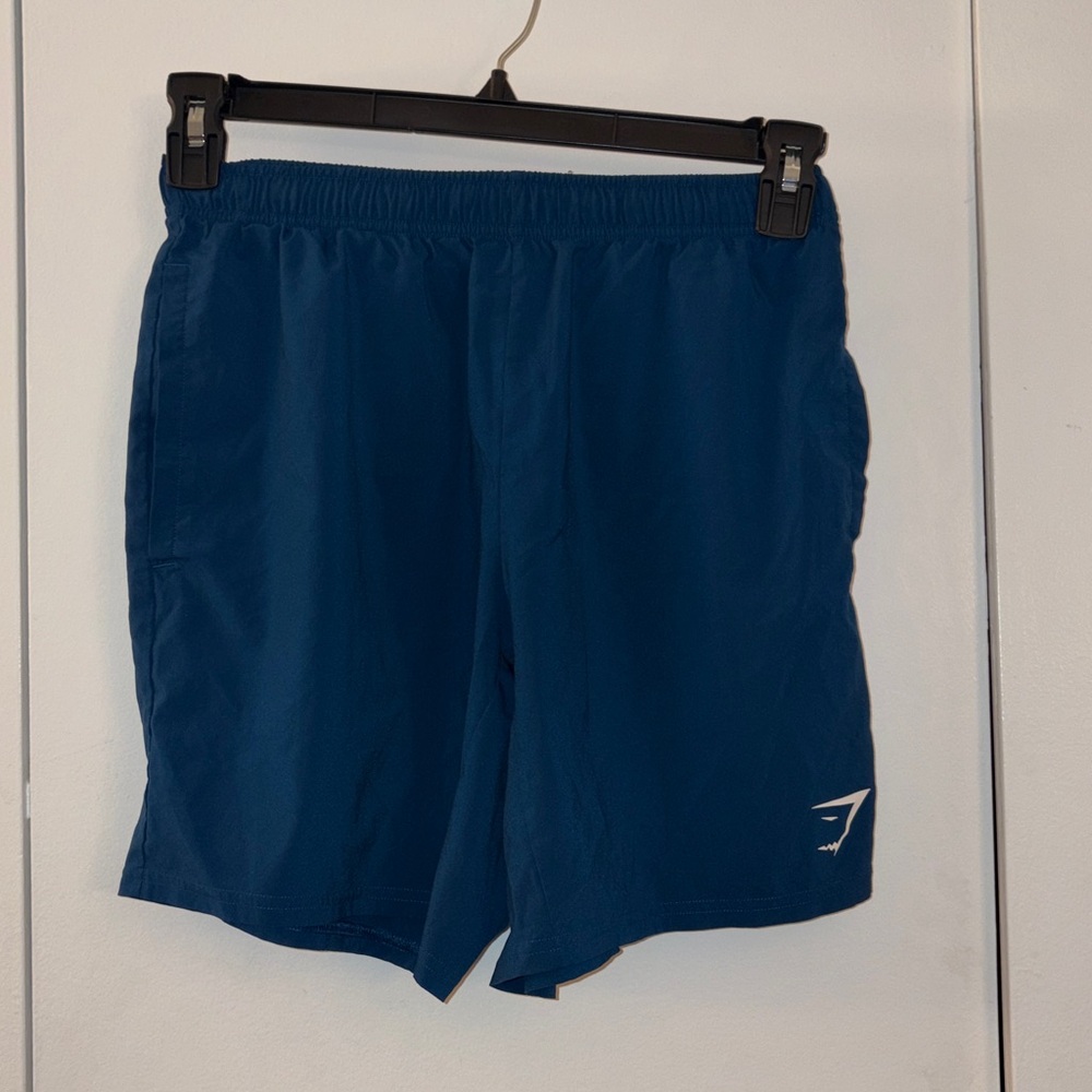 Blue Athletic Shorts with Logo